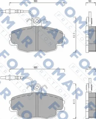 FO 498681 FOMAR Friction Комплект тормозных колодок, дисковый тормоз (фото 1)