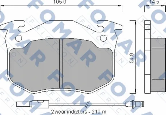 FO 528281 FOMAR Friction Комплект тормозных колодок, дисковый тормоз (фото 1)