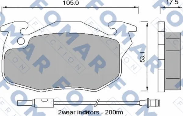 FO 529481 FOMAR Friction Комплект тормозных колодок, дисковый тормоз (фото 1)