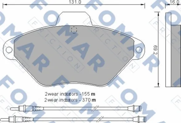 FO 592581 FOMAR Friction Комплект тормозных колодок, дисковый тормоз (фото 1)