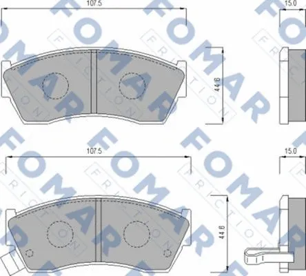 FO 620081 FOMAR Friction Комплект тормозных колодок, дисковый тормоз (фото 1)