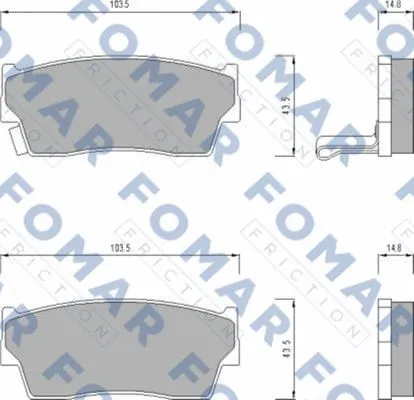 FO 623781 FOMAR Friction Комплект тормозных колодок, дисковый тормоз (фото 1)