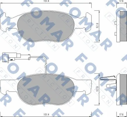 FO 624381 FOMAR Friction Комплект тормозных колодок, дисковый тормоз (фото 1)