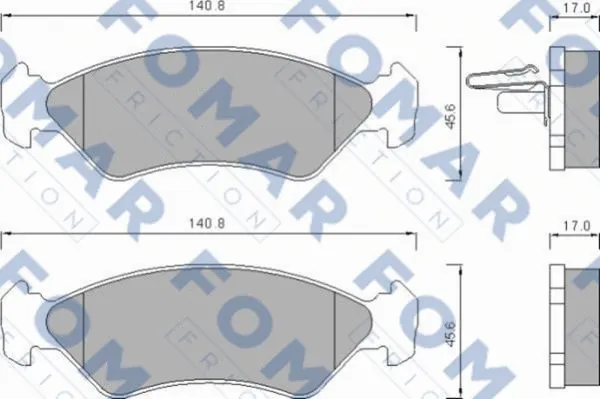 FO 633481 FOMAR Friction Комплект тормозных колодок, дисковый тормоз (фото 1)
