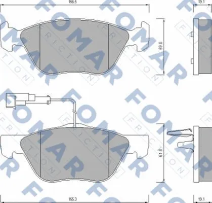 FO 635381 FOMAR Friction Комплект тормозных колодок, дисковый тормоз (фото 1)