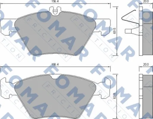 FO 639081 FOMAR Friction Комплект тормозных колодок, дисковый тормоз (фото 1)