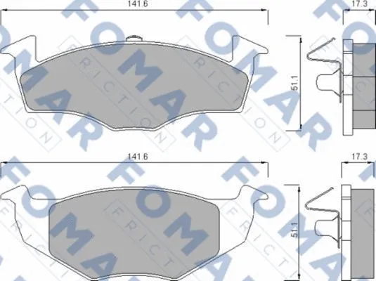 FO 643081 FOMAR Friction Комплект тормозных колодок, дисковый тормоз (фото 1)