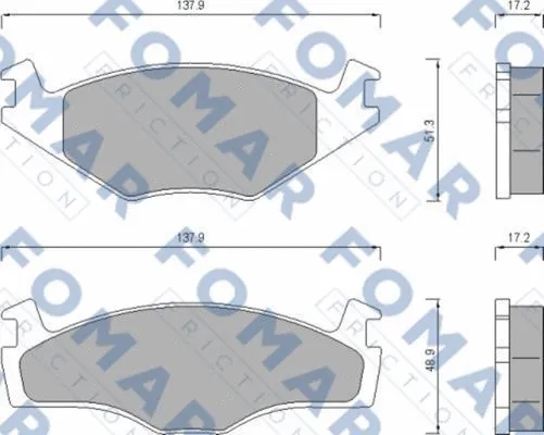 FO 647481 FOMAR Friction Комплект тормозных колодок, дисковый тормоз (фото 1)