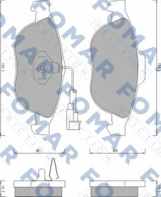 FO 665881 FOMAR Friction Комплект тормозных колодок, дисковый тормоз (фото 1)