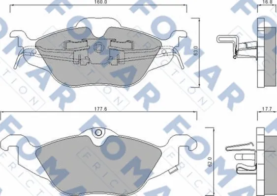 FO 666281 FOMAR Friction Комплект тормозных колодок, дисковый тормоз (фото 1)