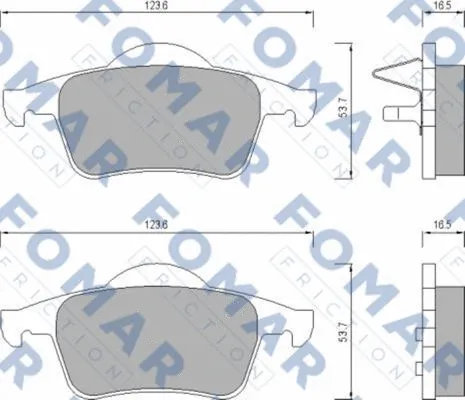 FO 669081 FOMAR Friction Комплект тормозных колодок, дисковый тормоз (фото 1)