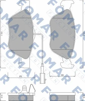 FO 672881 FOMAR Friction Комплект тормозных колодок, дисковый тормоз (фото 1)