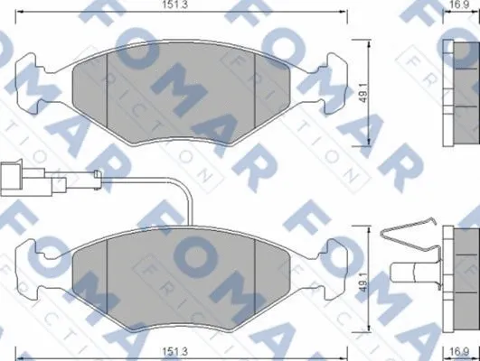 FO 673181 FOMAR Friction Комплект тормозных колодок, дисковый тормоз (фото 1)