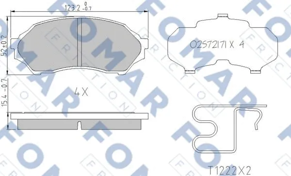 FO 677981 FOMAR Friction Комплект тормозных колодок, дисковый тормоз (фото 1)