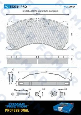FO 682981 FOMAR Friction Комплект тормозных колодок, дисковый тормоз (фото 1)