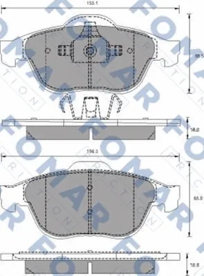 FO 686281 FOMAR Friction Комплект тормозных колодок, дисковый тормоз (фото 1)