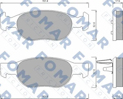 FO 688281 FOMAR Friction Комплект тормозных колодок, дисковый тормоз (фото 1)