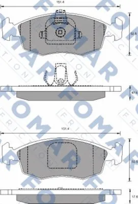 FO 688381 FOMAR Friction Комплект тормозных колодок, дисковый тормоз (фото 1)