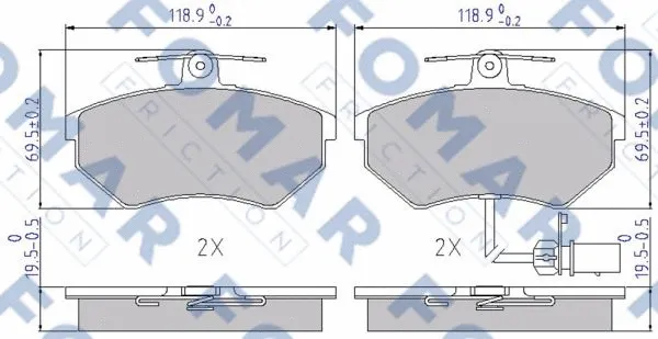 FO 689281 FOMAR Friction Комплект тормозных колодок, дисковый тормоз (фото 1)