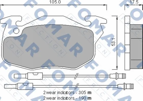 FO 721281 FOMAR Friction Комплект тормозных колодок, дисковый тормоз (фото 1)