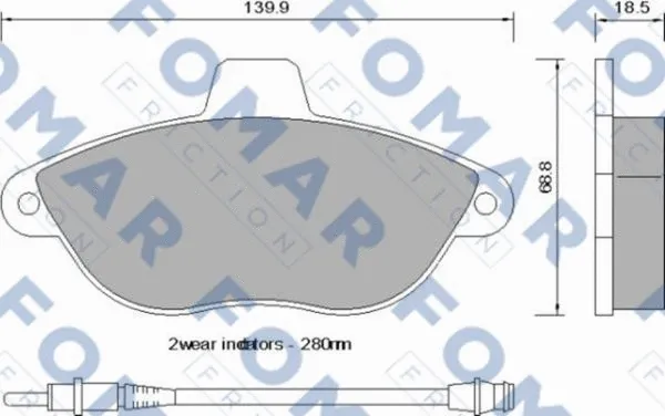 FO 742581 FOMAR Friction Комплект тормозных колодок, дисковый тормоз (фото 1)