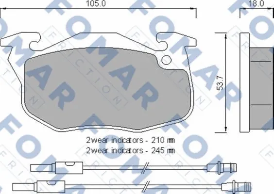 FO 769481 FOMAR Friction Комплект тормозных колодок, дисковый тормоз (фото 1)