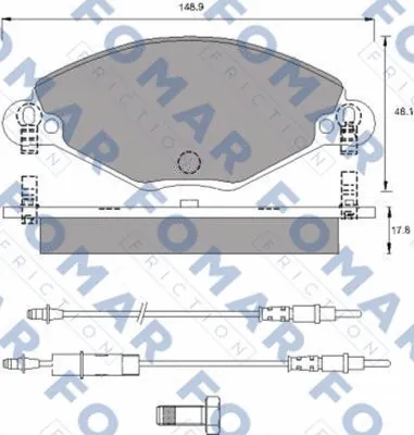 FO 787081 FOMAR Friction Комплект тормозных колодок, дисковый тормоз (фото 1)