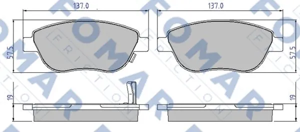 FO 827581 FOMAR Friction Комплект тормозных колодок, дисковый тормоз (фото 1)