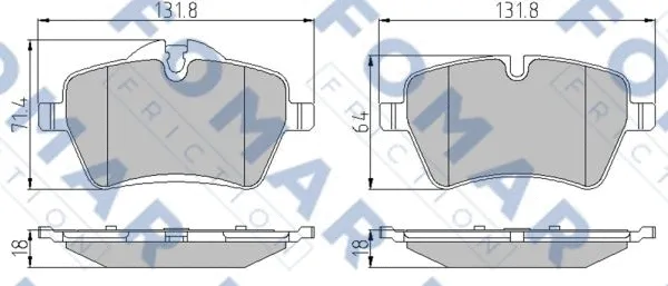 FO 844981 FOMAR Friction Комплект тормозных колодок, дисковый тормоз (фото 1)