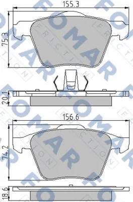 FO 846481 FOMAR Friction Комплект тормозных колодок, дисковый тормоз (фото 1)