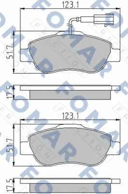 FO 856781 FOMAR Friction Комплект тормозных колодок, дисковый тормоз (фото 1)