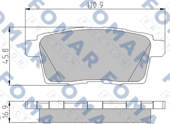 FO 857781 FOMAR Friction Комплект тормозных колодок, дисковый тормоз (фото 1)