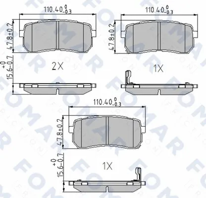 FO 859881 FOMAR Friction Комплект тормозных колодок, дисковый тормоз (фото 1)