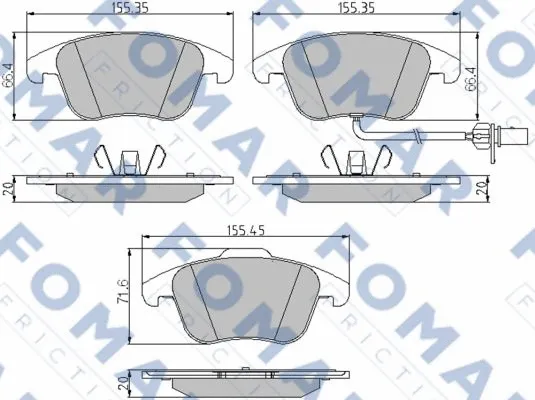 FO 862381 FOMAR Friction Комплект тормозных колодок, дисковый тормоз (фото 1)