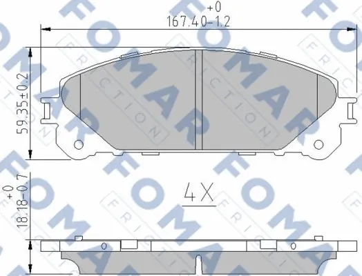 FO 862883 FOMAR Friction Комплект тормозных колодок, дисковый тормоз (фото 1)