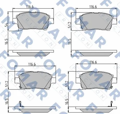 FO 892181 FOMAR Friction Комплект тормозных колодок, дисковый тормоз (фото 1)