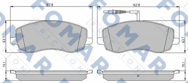 FO 893781 FOMAR Friction Комплект тормозных колодок, дисковый тормоз (фото 1)