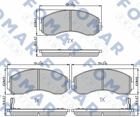 FO 893981 FOMAR Friction Комплект тормозных колодок, дисковый тормоз (фото 1)