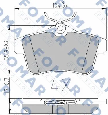 FO 896581 FOMAR Friction Комплект тормозных колодок, дисковый тормоз (фото 1)