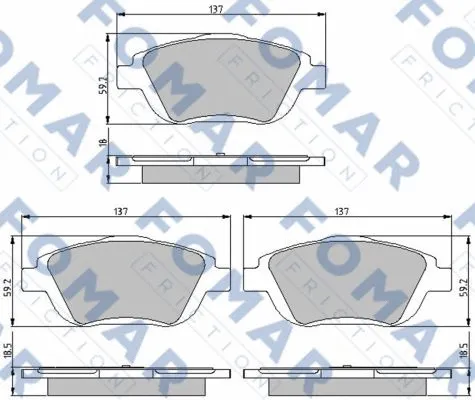 FO 896681 FOMAR Friction Комплект тормозных колодок, дисковый тормоз (фото 1)