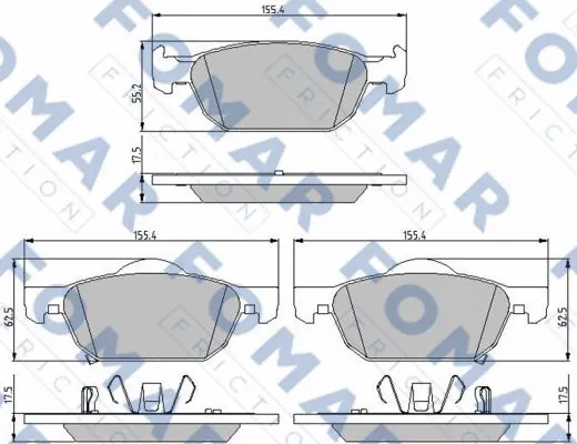 FO 897381 FOMAR Friction Комплект тормозных колодок, дисковый тормоз (фото 1)