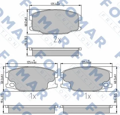 FO 898581 FOMAR Friction Комплект тормозных колодок, дисковый тормоз (фото 1)