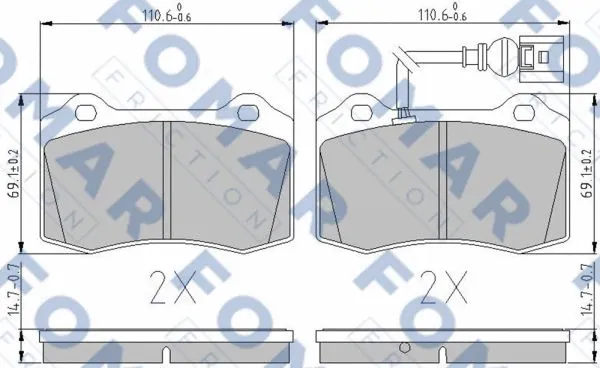 FO 899181 FOMAR Friction Комплект тормозных колодок, дисковый тормоз (фото 1)