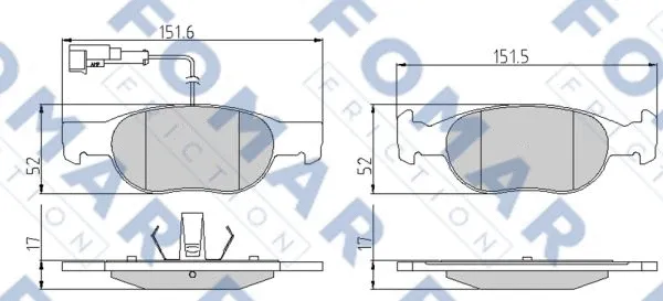 FO 901581 FOMAR Friction Комплект тормозных колодок, дисковый тормоз (фото 1)