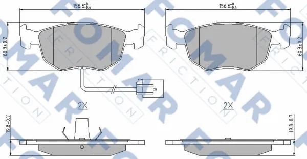 FO 905181 FOMAR Friction Комплект тормозных колодок, дисковый тормоз (фото 1)