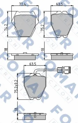 FO 905781 FOMAR Friction Комплект тормозных колодок, дисковый тормоз (фото 1)