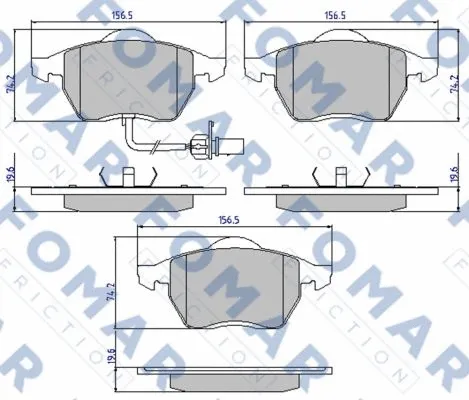 FO 907181 FOMAR Friction Комплект тормозных колодок, дисковый тормоз (фото 1)