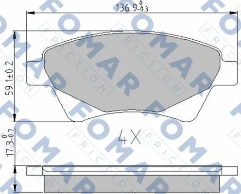 FO 908281 FOMAR Friction Комплект тормозных колодок, дисковый тормоз (фото 1)