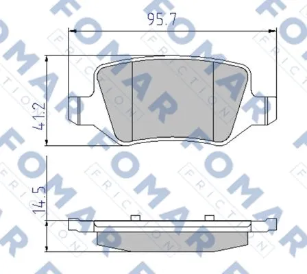 FO 909281 FOMAR Friction Комплект тормозных колодок, дисковый тормоз (фото 1)
