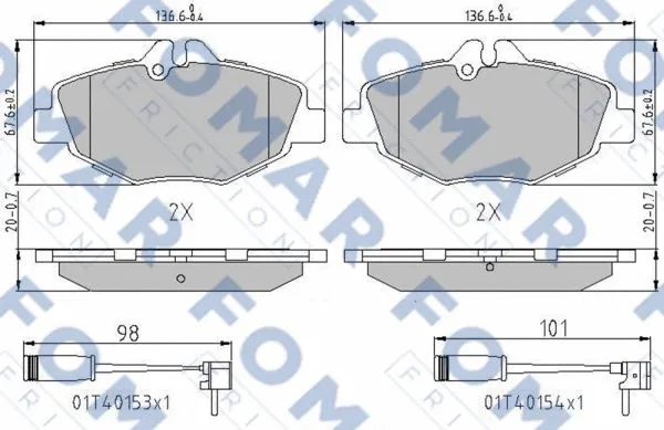 FO 911081 FOMAR Friction Комплект тормозных колодок, дисковый тормоз (фото 1)